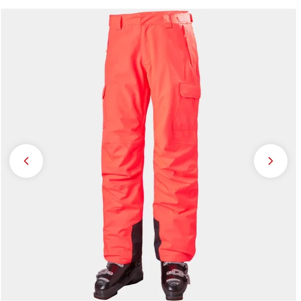 Helly Hansen Women’s Switch Cargo Insulated Ski Pants size L Neon Coral